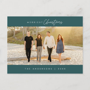 Gladast jul Familjefoto, Modern Minimalistisk Vykort