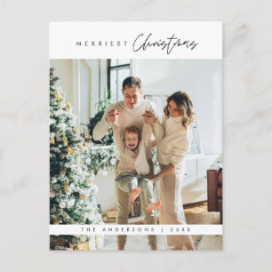 Gladast jul familjefoto, Modern minimalistisk Vykort