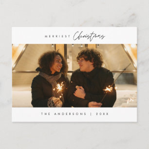 Gladast jul familjefoto, modern romantik vykort