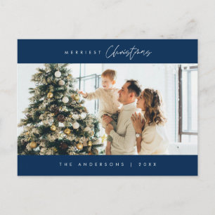 Gladast jul familjefoto, mysig glädje vykort