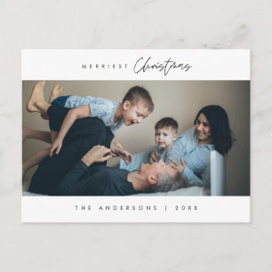Gladast jul familjefoto, mysig lycka vykort
