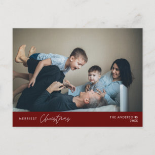 Gladast jul familjefoto, mysig lycka vykort
