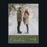 Gladast jul familjefoto, romantisk hälsning vykort<br><div class="desc">Gladast jul. Fira säsongen med detta familjefoto mysiga söta glada lyckliga romantiska mörkgröna julkort. Det är helt anpassningsbart och personligt med dina egna hälsningsmeddelanden. Vänligen lägg till din returadress för enkel frakt. Det är enkelt, lätt, men modernt mysigt och festligt. Detta är det perfekta julkortet för att skicka dina högtidliga...</div>