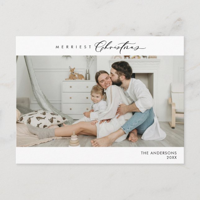 Gladast jul familjefoto, Vinterglädje Vykort (Framsida)