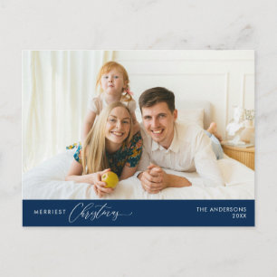 Gladast jul familjefoto, vinterglädje vykort