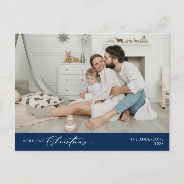 Gladast jul familjefoto, Vinterglädje Vykort (Framsida)