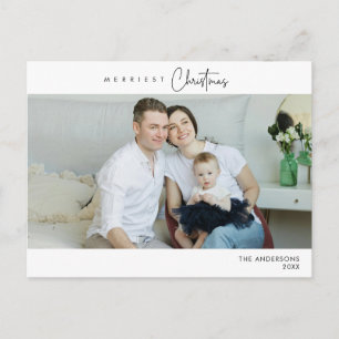 Gladast jul familjefoto, vinterglädje vykort