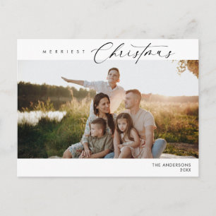 Gladast jul familjefoto, vinterromans vykort