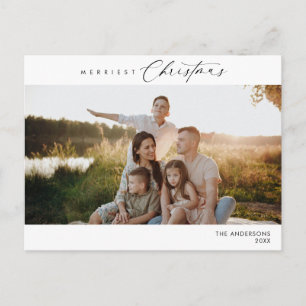 Gladast jul familjefoto, vinterromans vykort