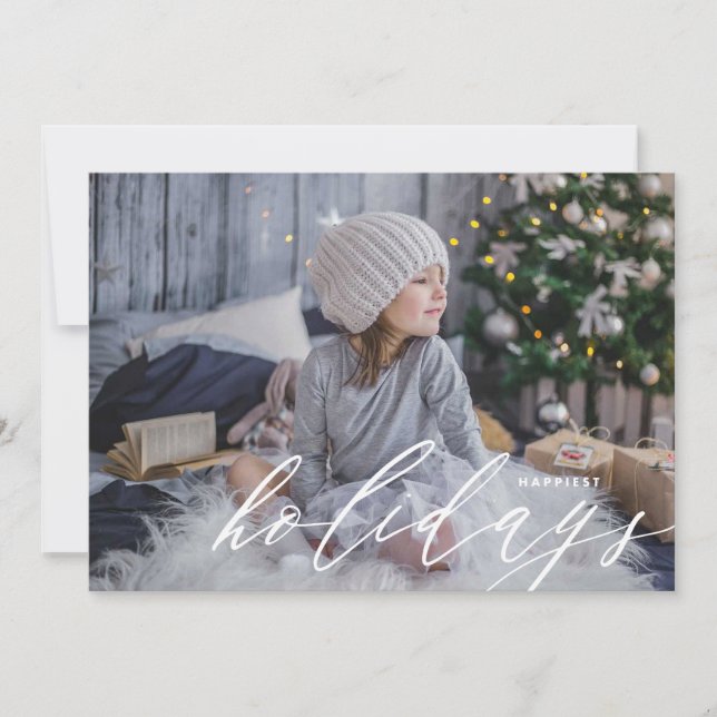 Gladast jul modern foto julkort (Framsida)