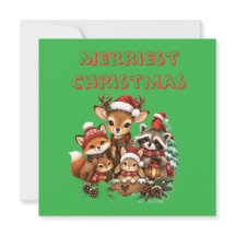 Gladast jul skogs creatures familjefoto