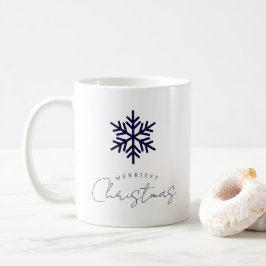 Gladast jul snöflinga marinblå kaffemugg