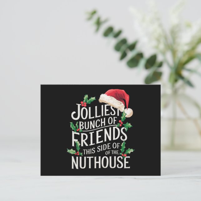 Gladaste gänget av vänner Xmas Matchande Sarksasti Helg Vykort (Stående Fram)