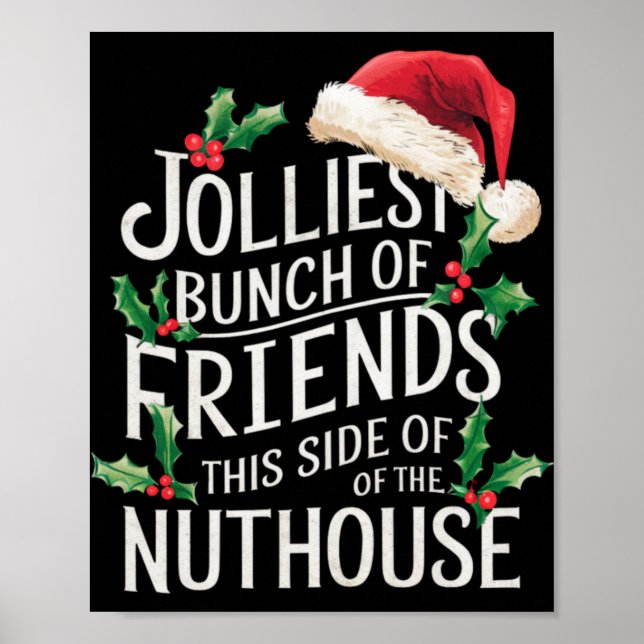 Gladaste gänget av vänner Xmas Matchande Sarksatis Poster (Framsidan)