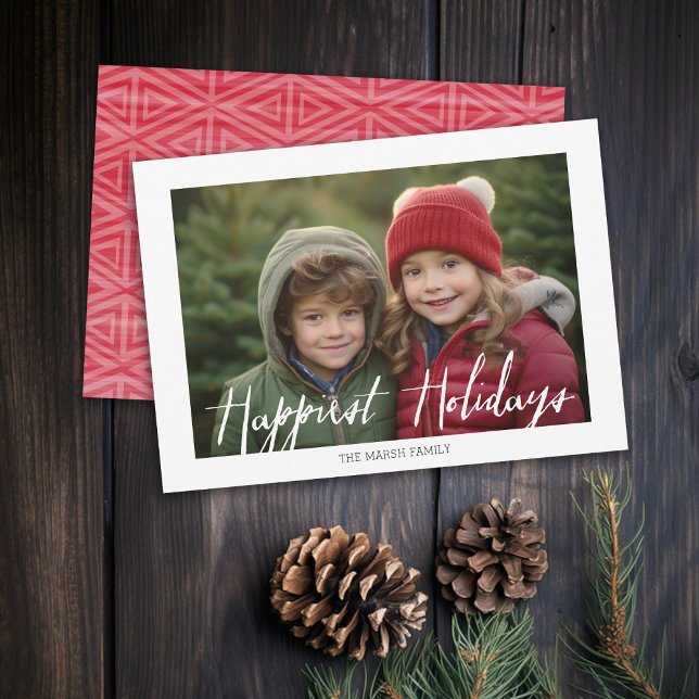 Gladaste högtider Moderna fullfoto Tribal mönster Julkort (Modern Holiday Greeting Card with Large Photo)