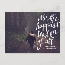 Gladaste säsongen av alla typografi högtid foto helg vykort