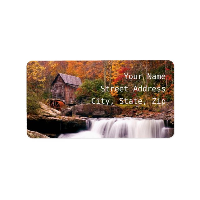 Glade Bäck Grist Mill Adressetikett (Framsidan)