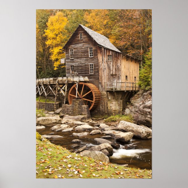 Glade Bäck Grist Mill, Babcock State Park Poster (Framsidan)