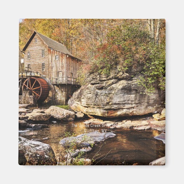 Glade Bäck Grist Mill, Clifftop, WV Magnet (Framsidan)