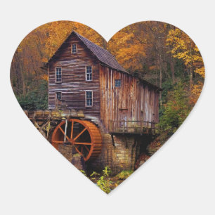 Glade Bäck Grist Mill Hjärtformat Klistermärke