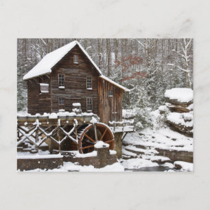 Glade Bäck Grist Mill in Winter Helg Vykort