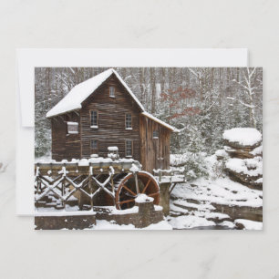 Glade Bäck Grist Mill in Winter Julkort