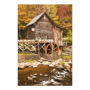 Glade Creek Grist Mill, Babcock State Park, 2 Fototryck