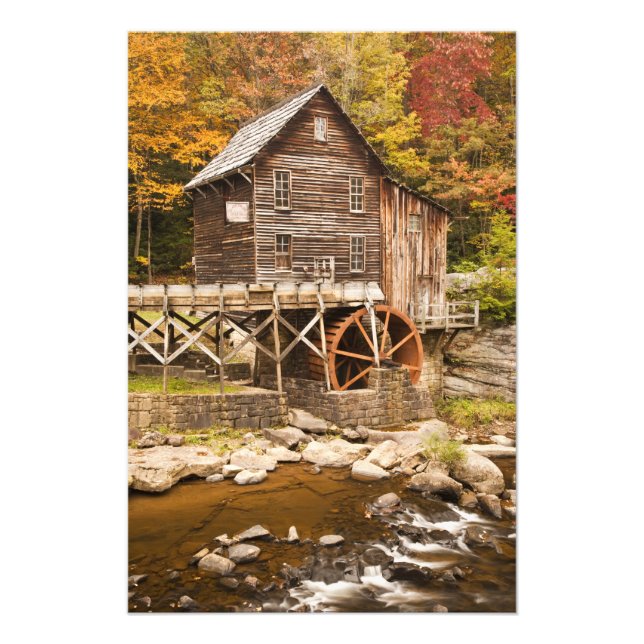 Glade Creek Grist Mill, Babcock State Park, 2 Fototryck (Framsidan)