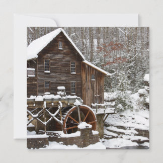 Glade Creek Grist Mill på vintern Julkort