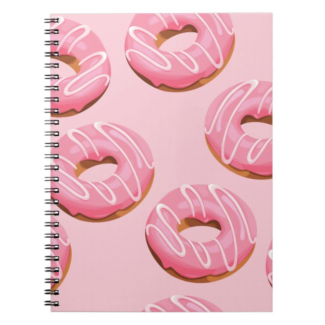 Glade Donuts sömlös bakgrund Anteckningsbok (Framsidan)