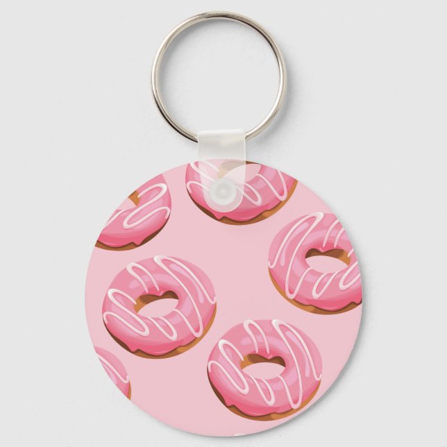 Glade Donuts sömlös bakgrund Nyckelring (Framsida)