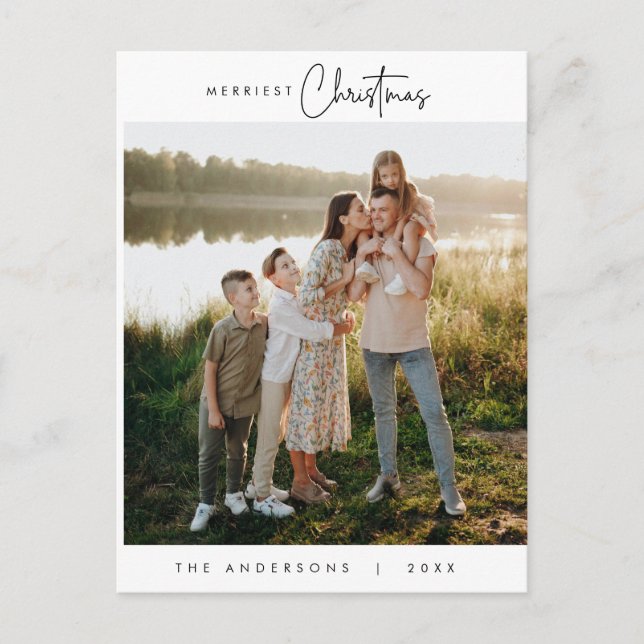 Gladhet Hälsning God Jul Familjefoto Vykort (Framsida)