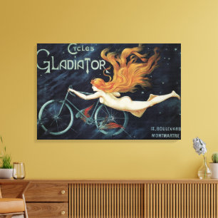 Gladiator Cycles, Vintage Art Nouveau i viktorians Canvastryck