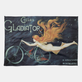 Gladiator Cycles, Vintage Victoransk Art Nouveau Kökshandduk