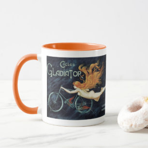 Gladiator Cycles, Vintage Victorian Art nouveau Mugg
