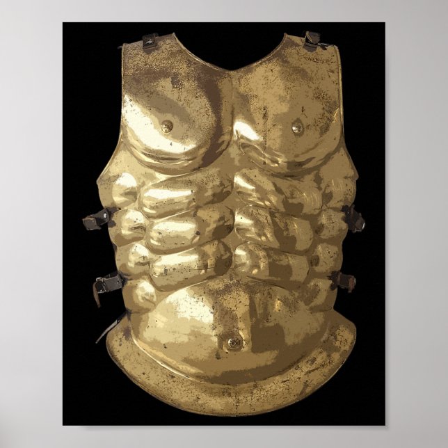 Gladiator Halloween Costume Fighter Roman Chest Pl Poster (Framsidan)