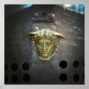 gladiator helmet bronze gud symbol gammal mörk hi poster