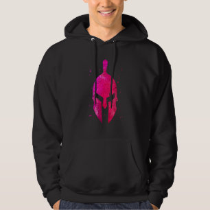 Gladiator Helmet Symbol Rosa Spartan Girl Workout Hoodie