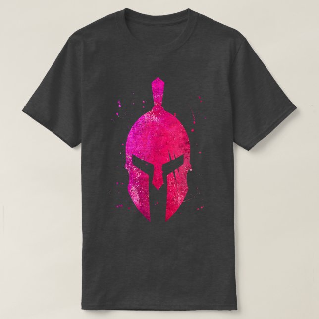 Gladiator Helmet Symbol Rosa Spartan Girl Workout  T Shirt (Design framsida)