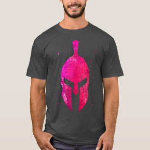 Gladiator Helmet Symbol Rosa Spartan Girl Workout  T Shirt