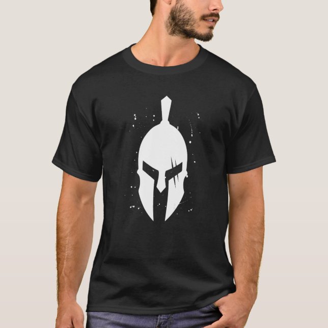 Gladiator Helmet Symbol Sparta Workout Gym Spartan T Shirt (Framsida)