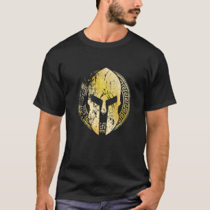 Gladiator Helmet Symbol Spartan Guld Sparta Mythol T Shirt
