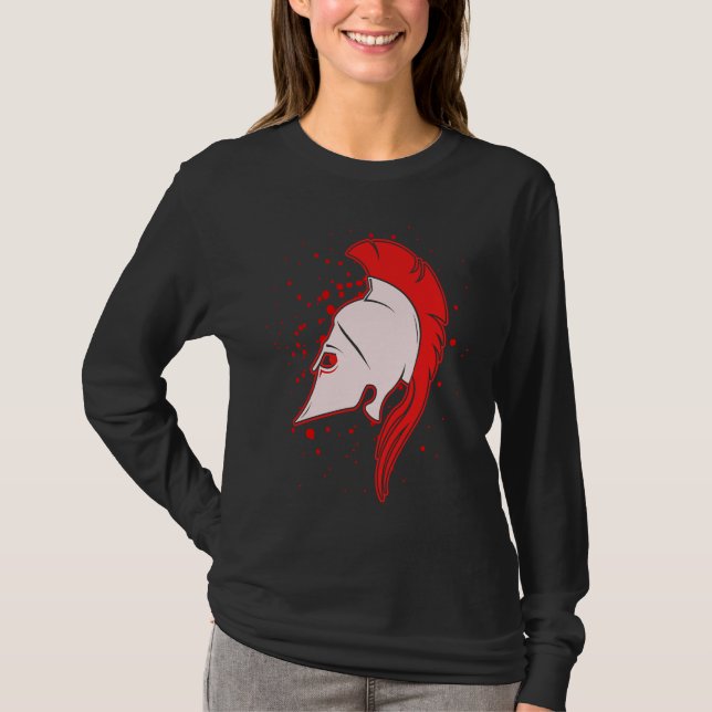 Gladiator Krigares Hjälm T Shirt (Framsida)