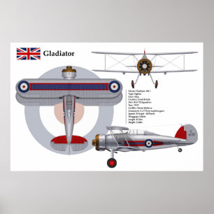Gladiator Mk mig skvadron 72 Poster