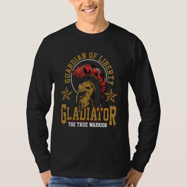 Gladiator- och väggmuskel- och blodkroppsbyggnad t shirt (Framsida)