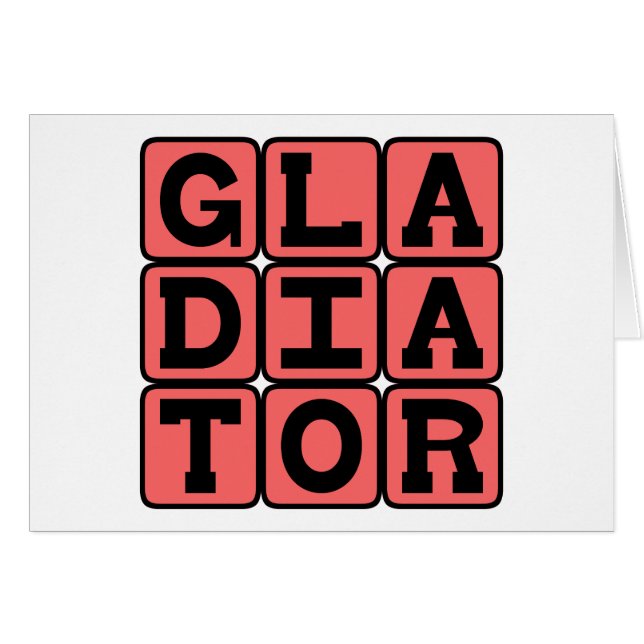 Gladiator, orädd kämpare hälsningskort (Framsidan Horizontal)