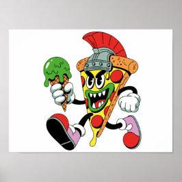 Gladiator Pizza Slice Italy Brainrot Poster