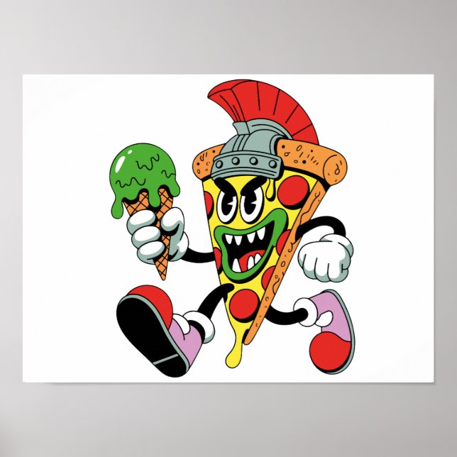 Gladiator Pizza Slice Italy Brainrot Poster (Framsidan)