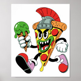 Gladiator Pizza Slice Italy Brainrot Poster