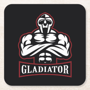 Gladiator Silhouette Underlägg Papper Kvadrat